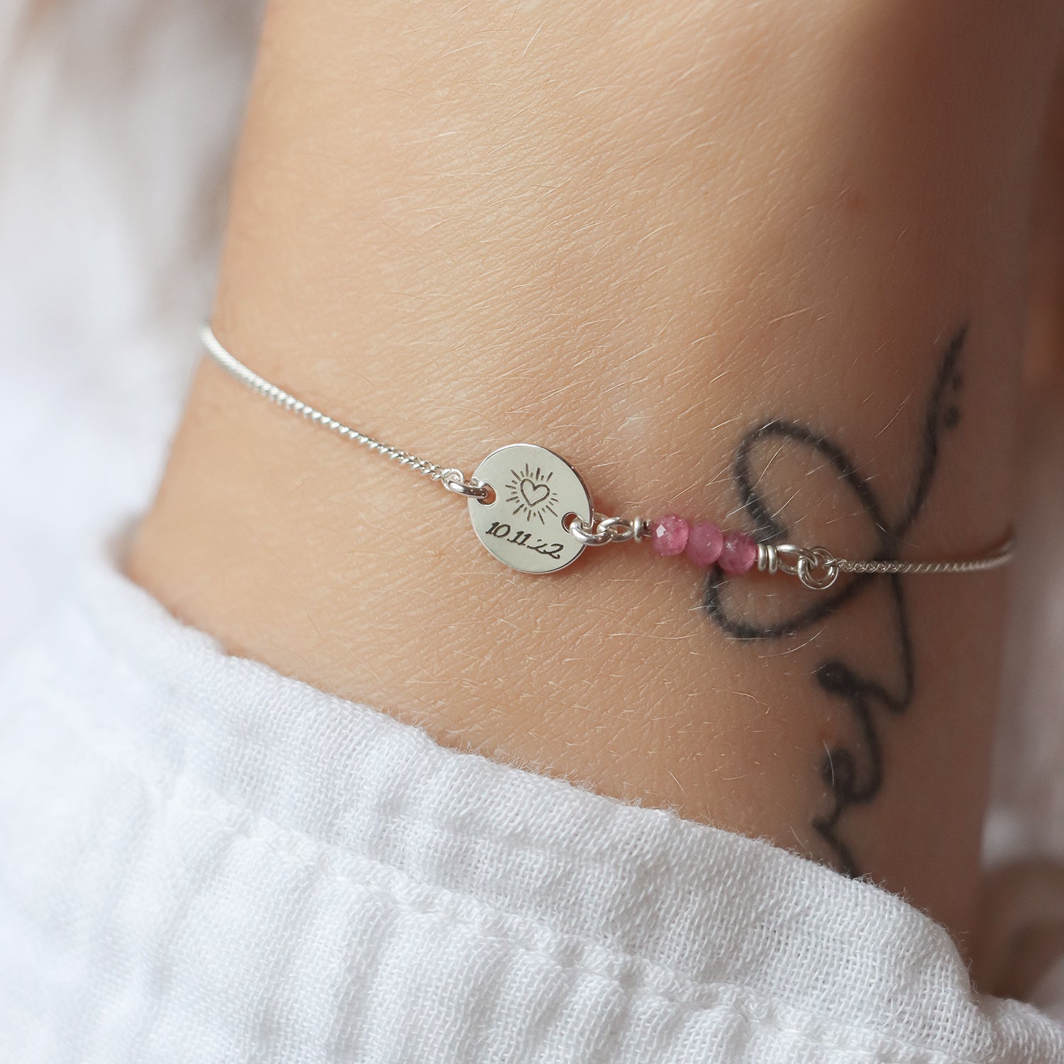 Bracelet médaille à graver argent 925 - Hipsy
