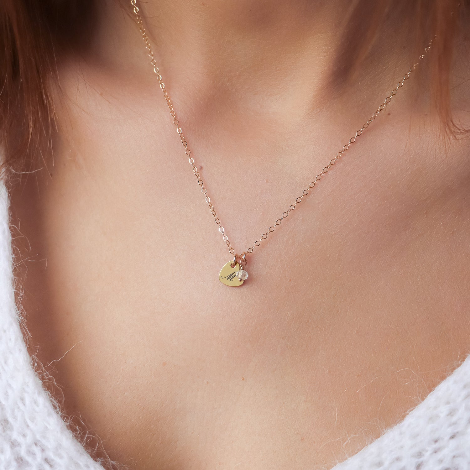 Collier pendentif coeur à graver gold filled - Hipsy