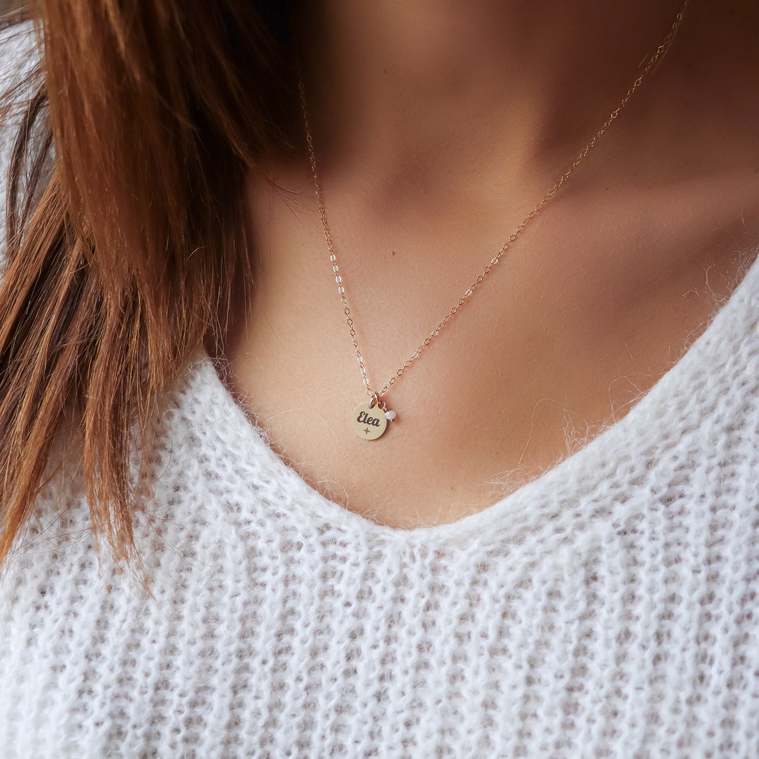 Collier petit médaillon à graver gold filled - Hipsy