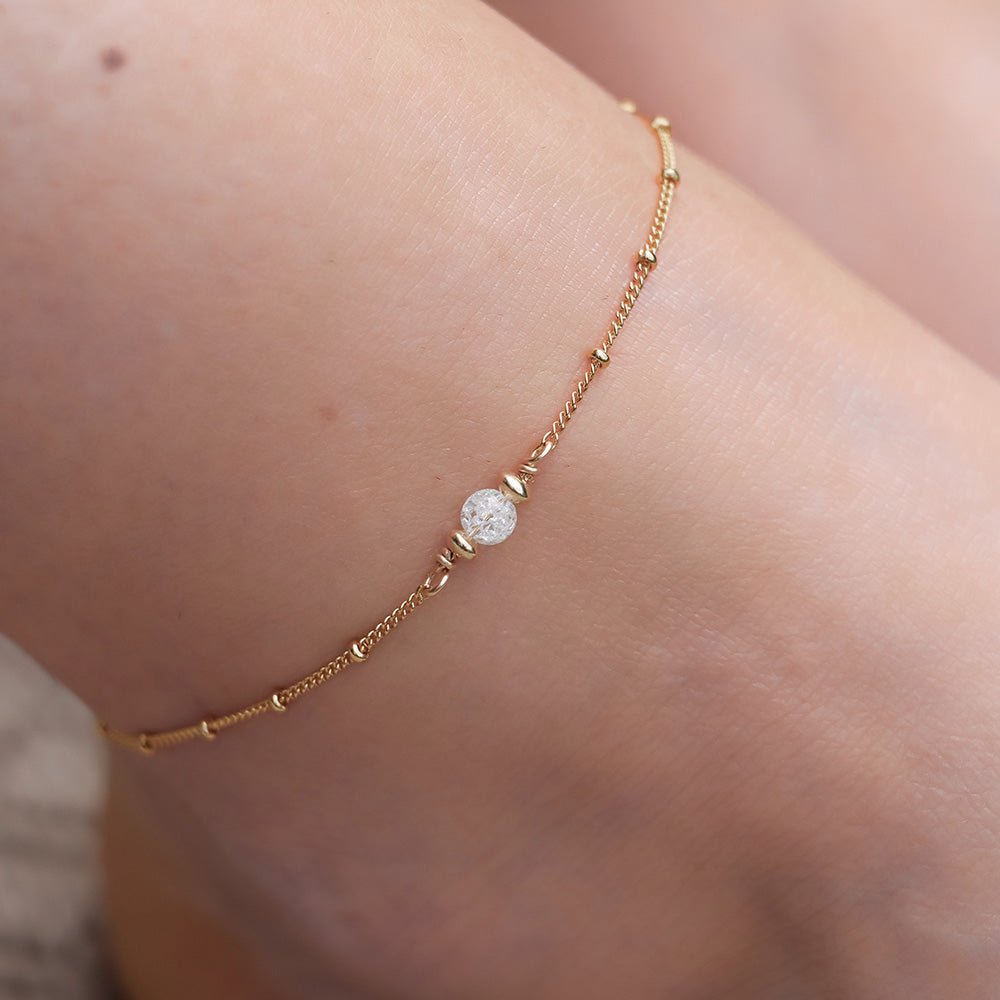 ENYA | Bracelet de cheville cristal de roche - Hipsy