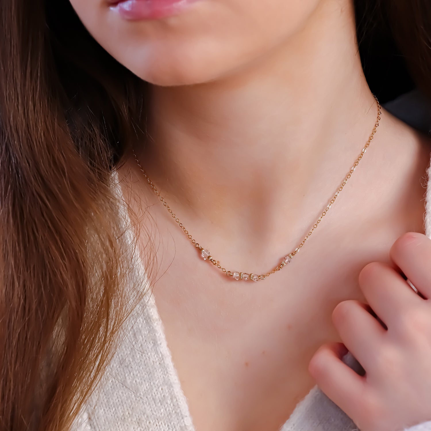 ERINE | Collier diamant Herkimer - Hipsy