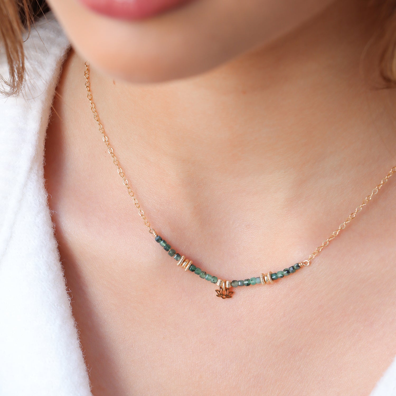 HILLA | Collier double émeraude - Hipsy