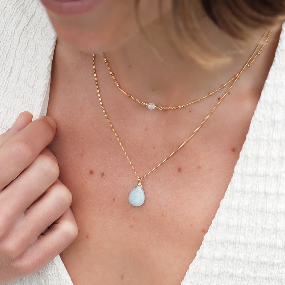LILOU | Collier aigue - marine - Hipsy