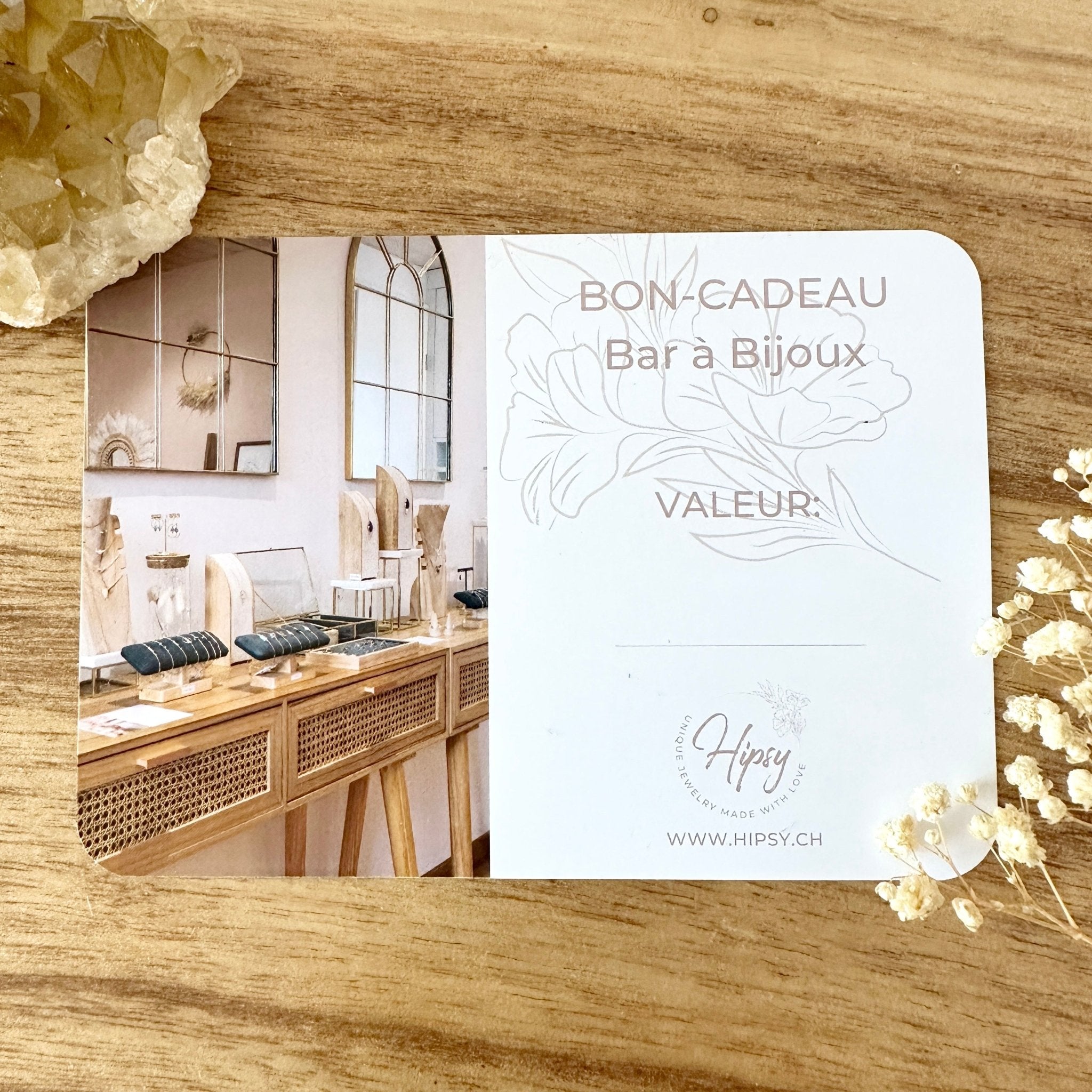 Bon - cadeau Bar à Bijoux (papier) - Hipsy