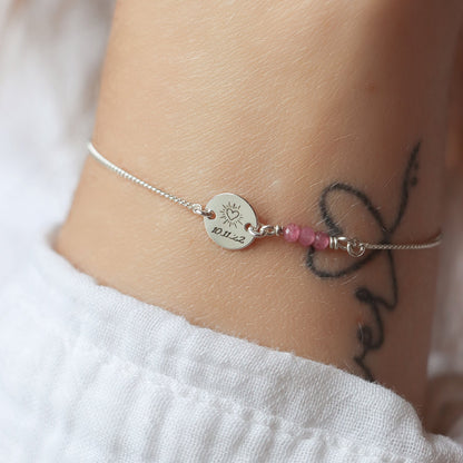 Bracelet médaille à graver argent 925 - Hipsy