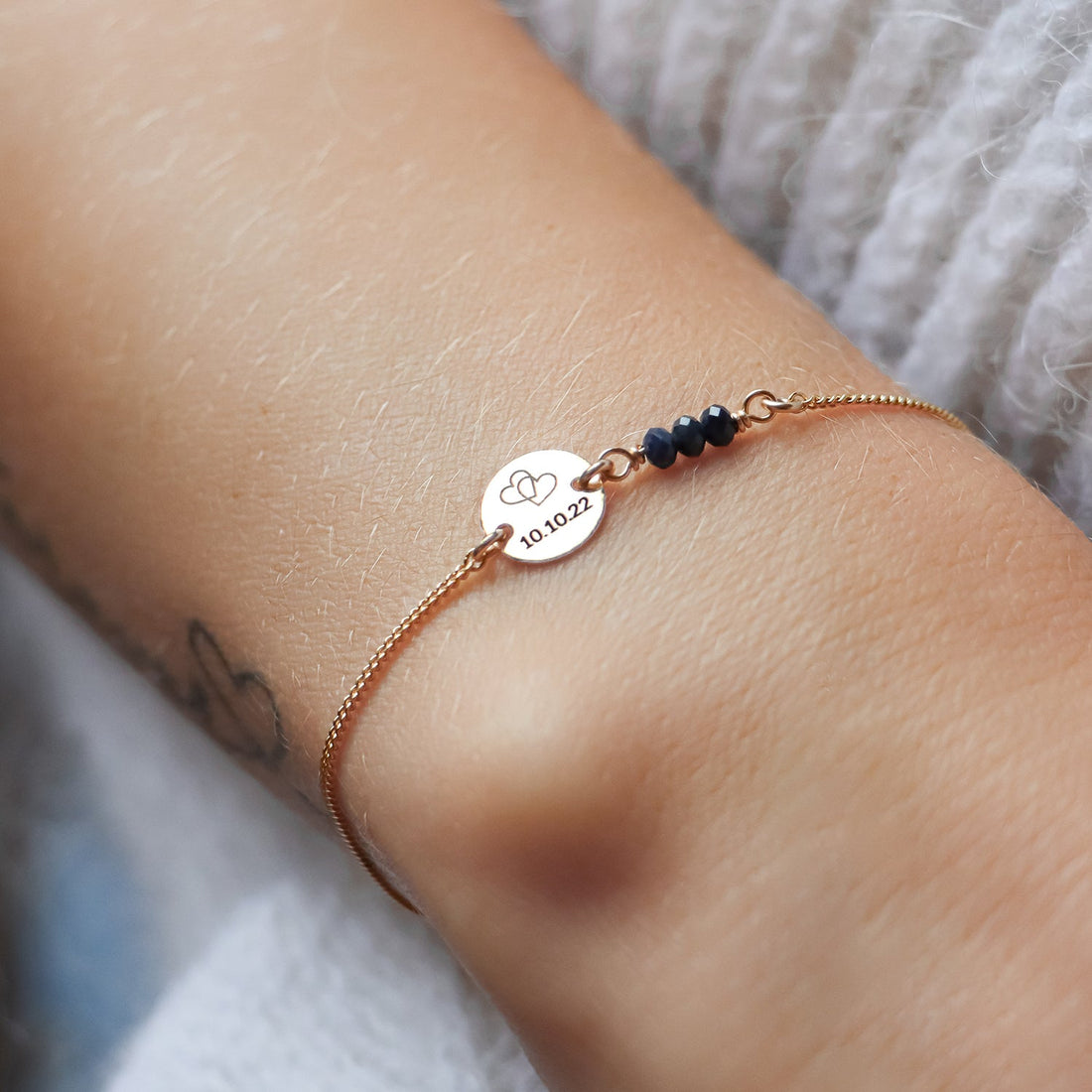 Bracelet médaille à graver gold filled - Hipsy