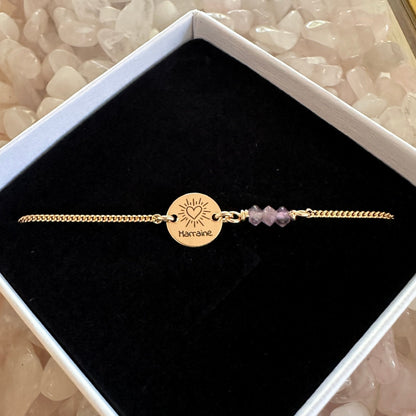 Bracelet médaille à graver gold filled - Hipsy