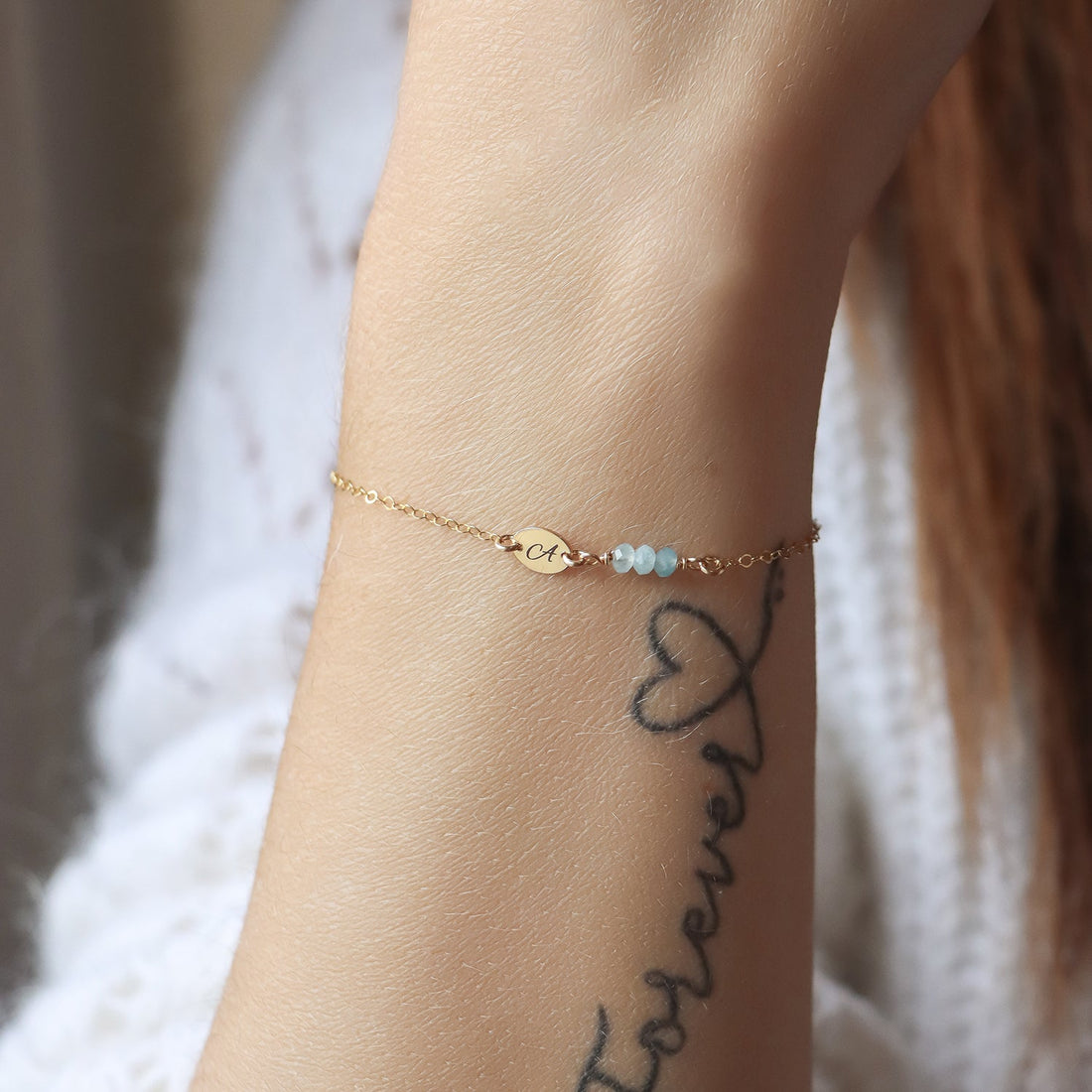 Bracelet petit médaillon à graver gold filled - Hipsy
