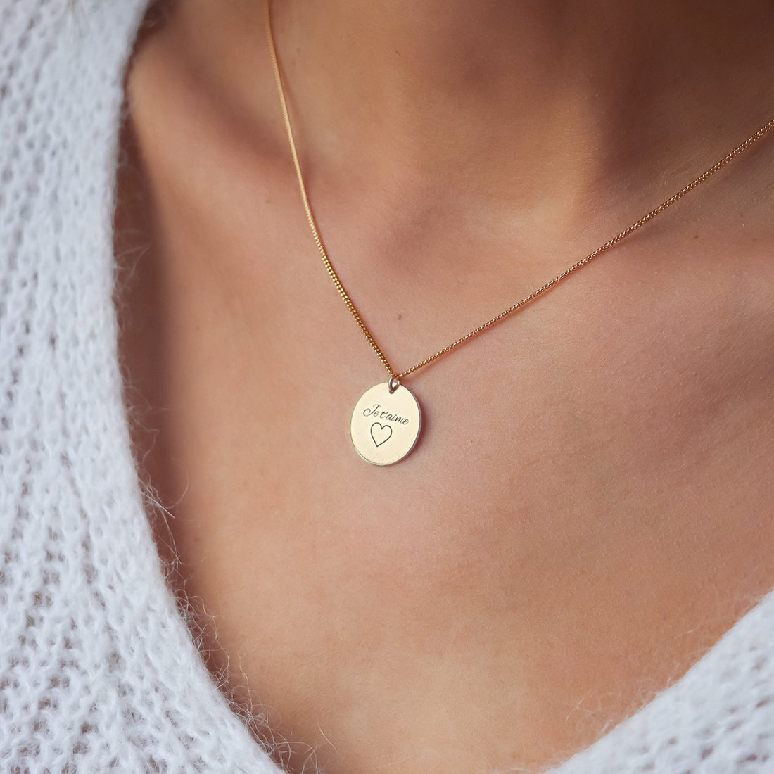 Collier médaille à graver gold filled - Hipsy