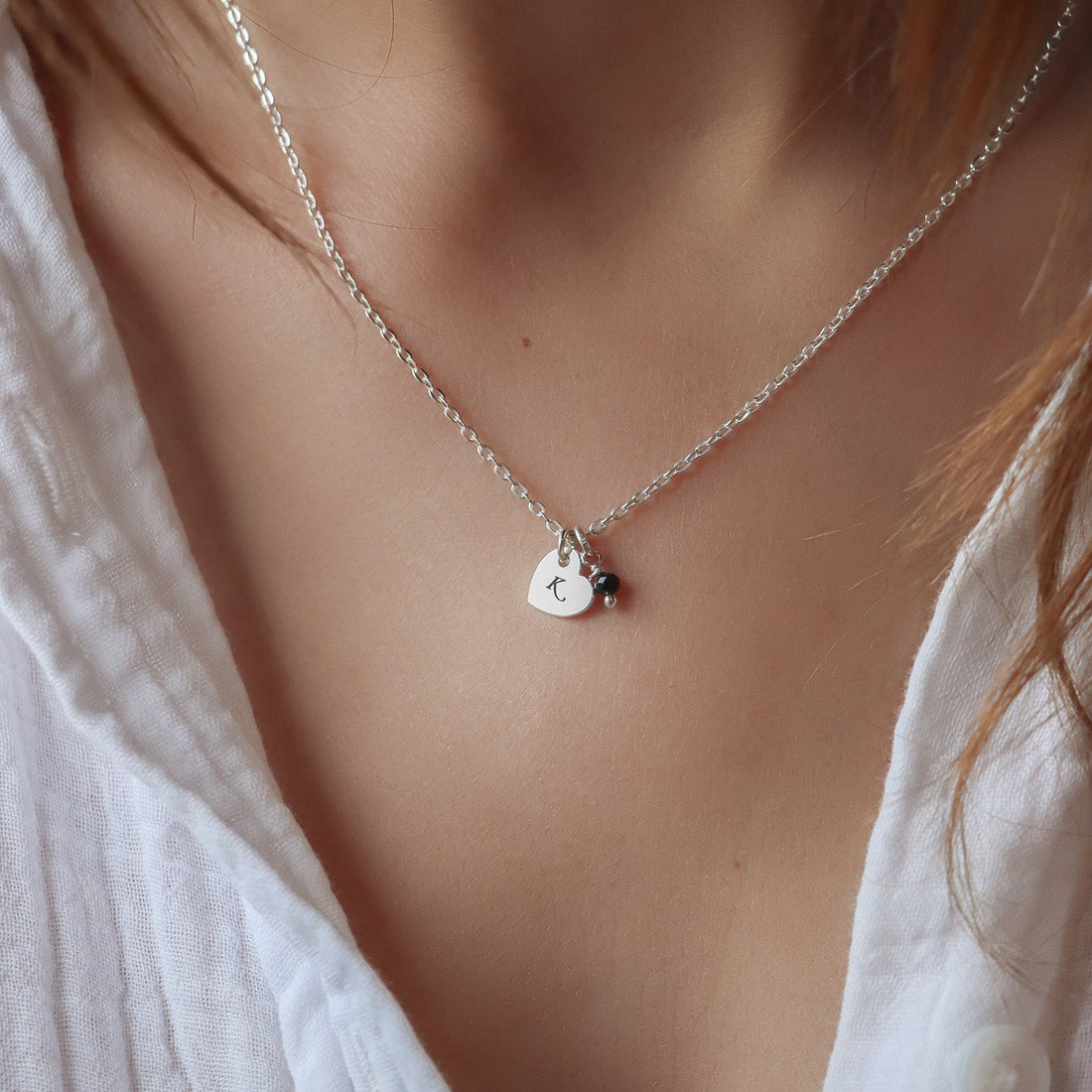 Collier pendentif coeur à graver argent 925 - Hipsy