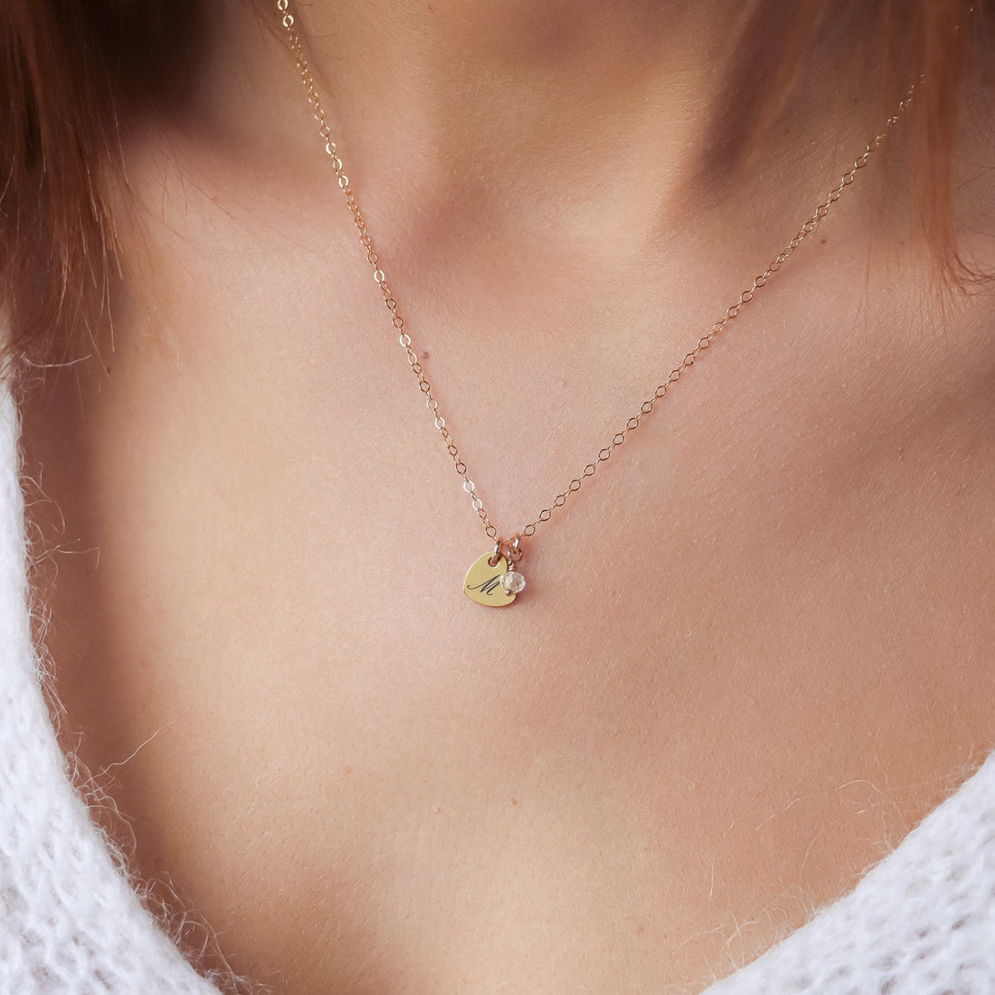 Collier pendentif coeur à graver gold filled - Hipsy