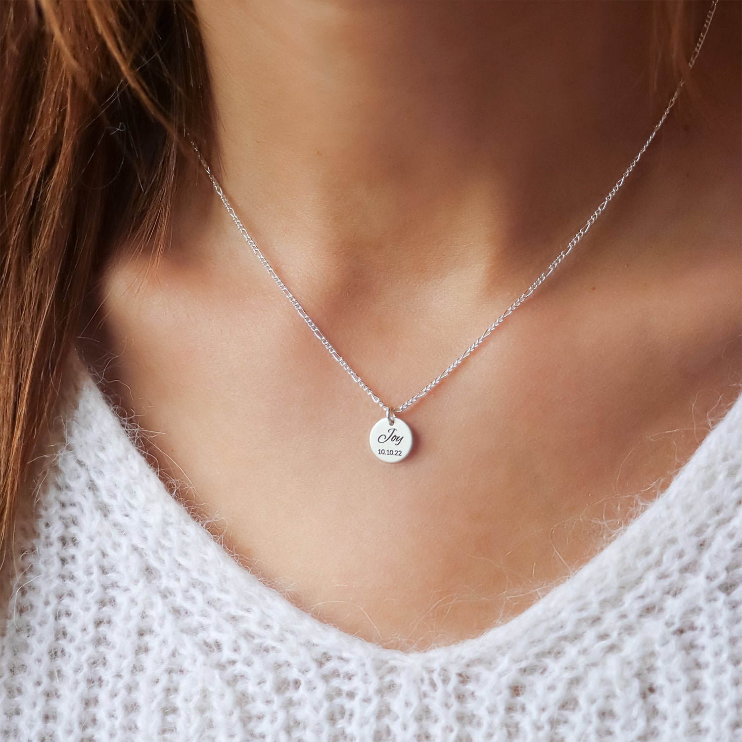 Collier petit médaillon à graver argent 925 - Hipsy