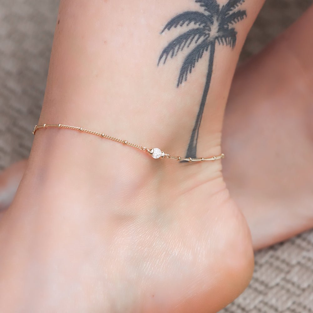 ENYA | Bracelet de cheville cristal de roche - Hipsy