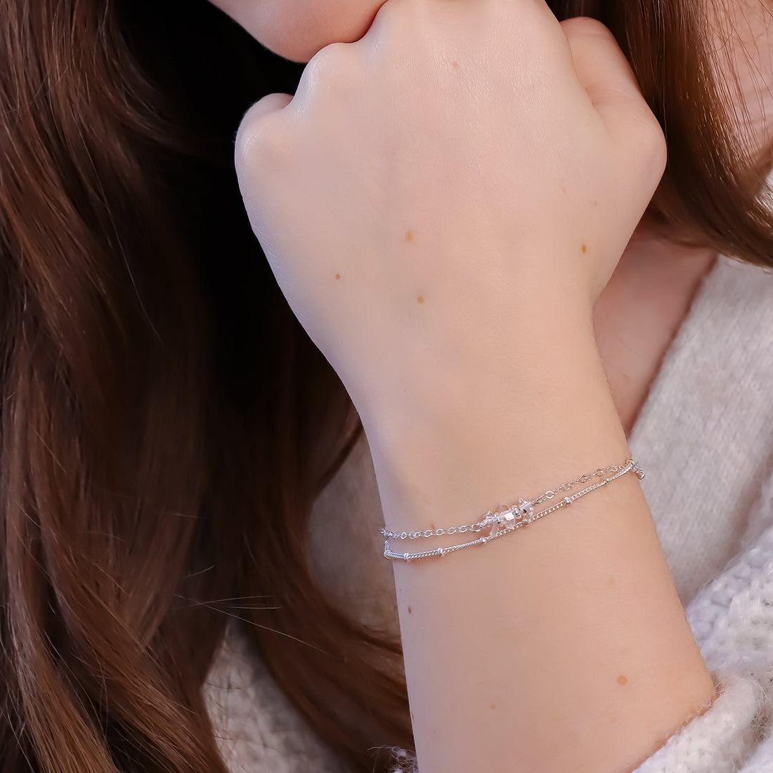 GILL | Bracelet double diamant Herkimer - Hipsy