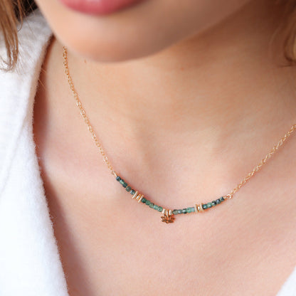 HILLA | Collier double émeraude - Hipsy