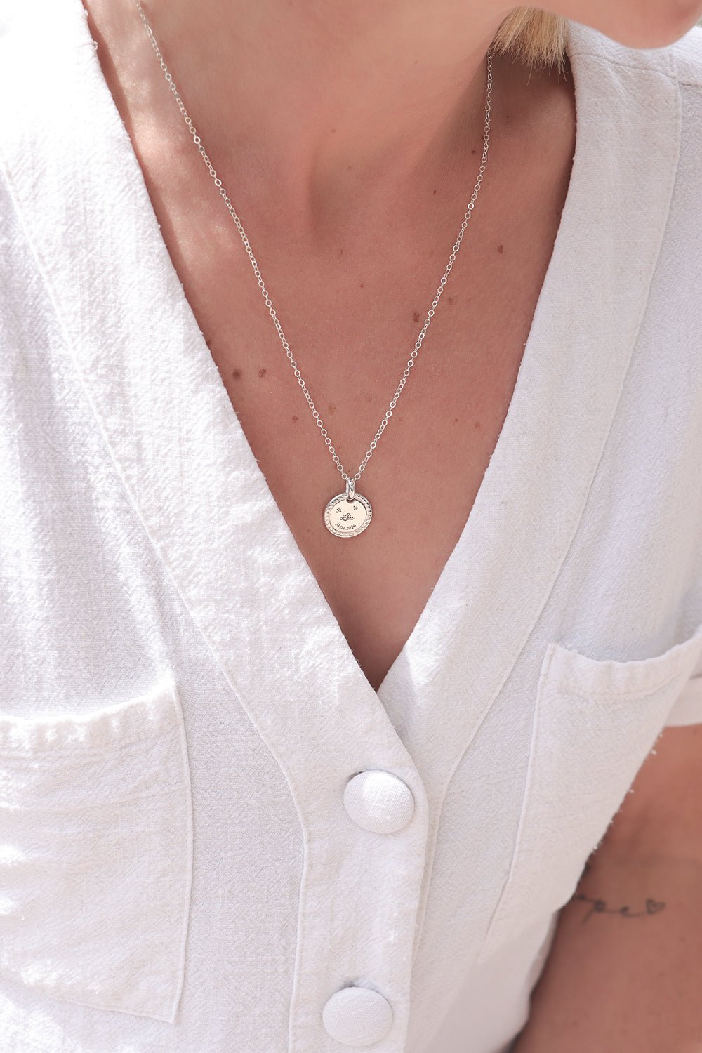 Ilhoa | Collier médaille torsade à graver argent 925 - Hipsy