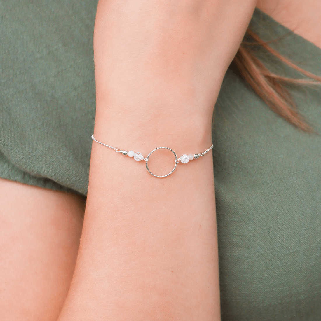 JESSA | Bracelet cristal de roche et opale rose - Hipsy