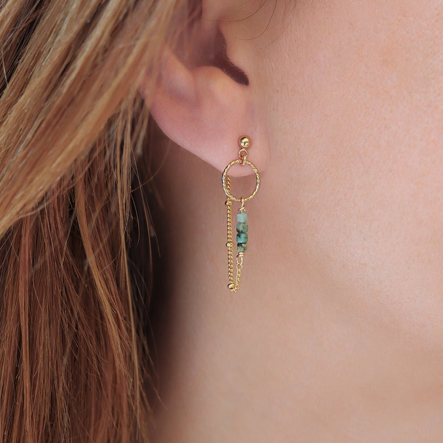 LOANE | Boucles d'oreilles turquoise africaine - Hipsy