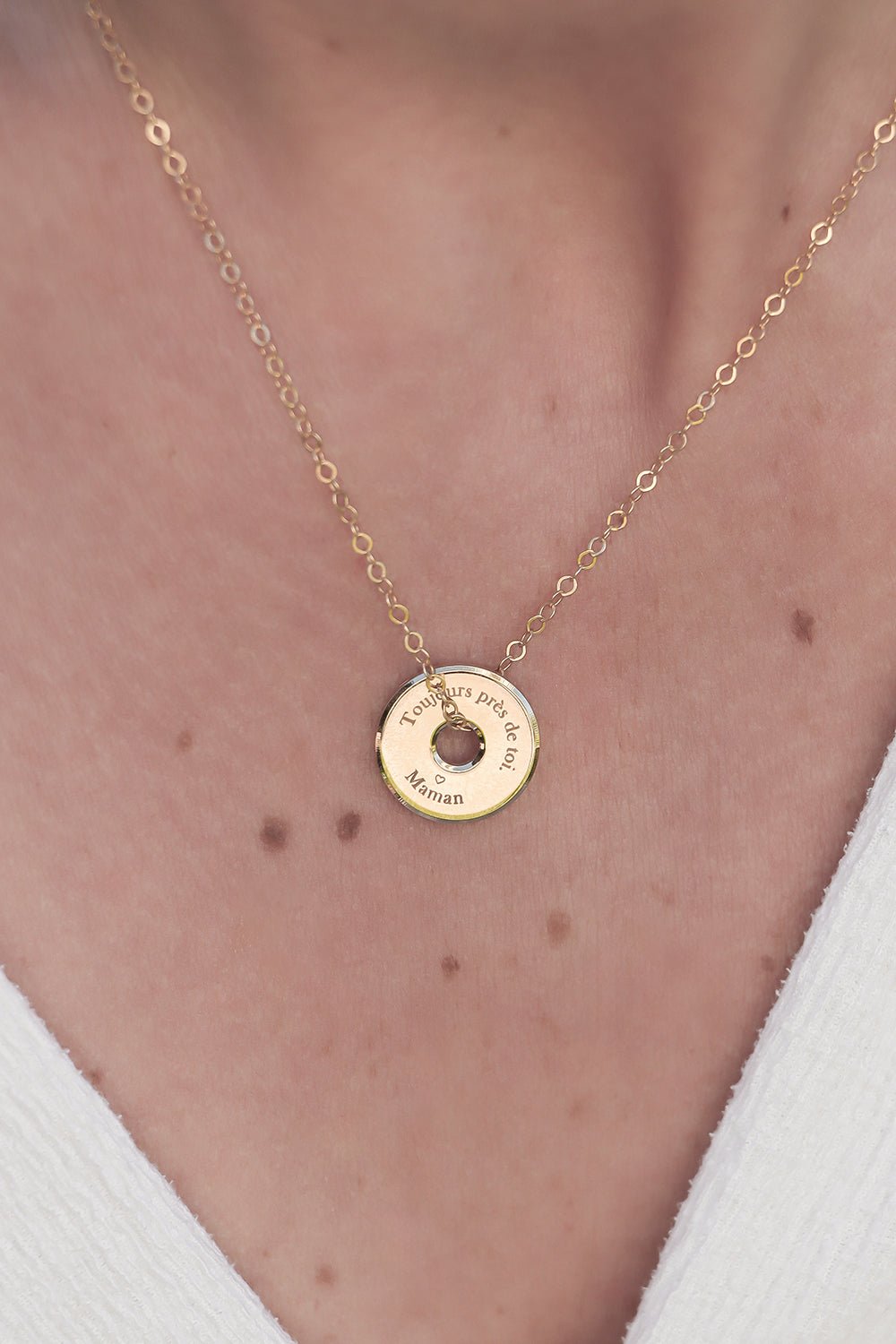 Syan | Collier donut à graver plaqué or - Hipsy