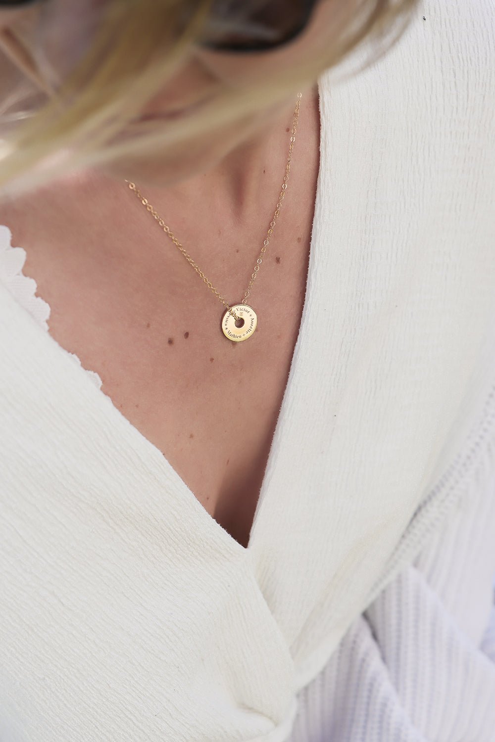 Syan | Collier donut à graver plaqué or - Hipsy