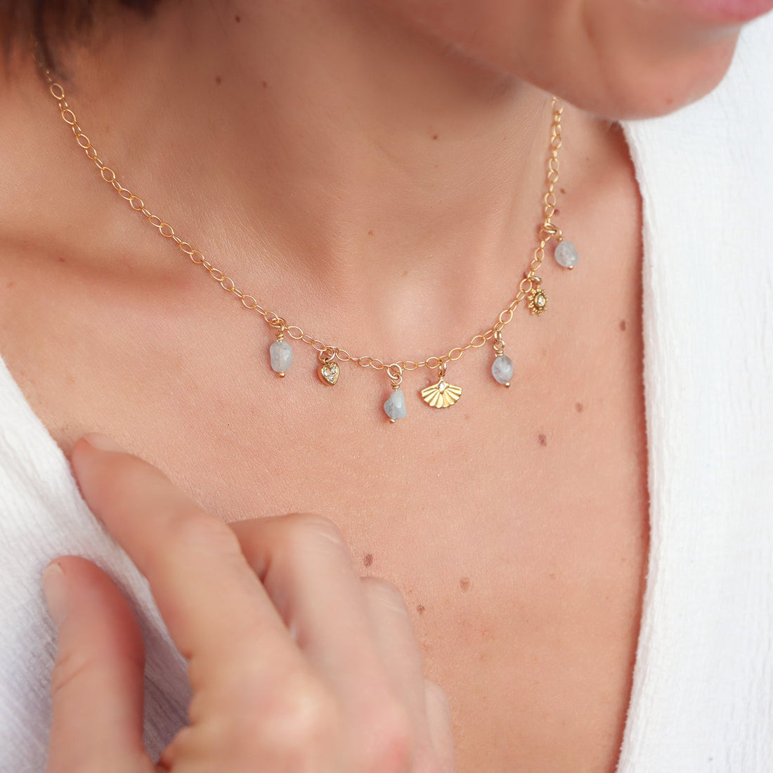 YELEN | Collier aigue - marine - Hipsy