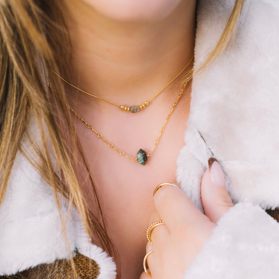 Abby | Collier pierre de lune / labradorite - Hipsy