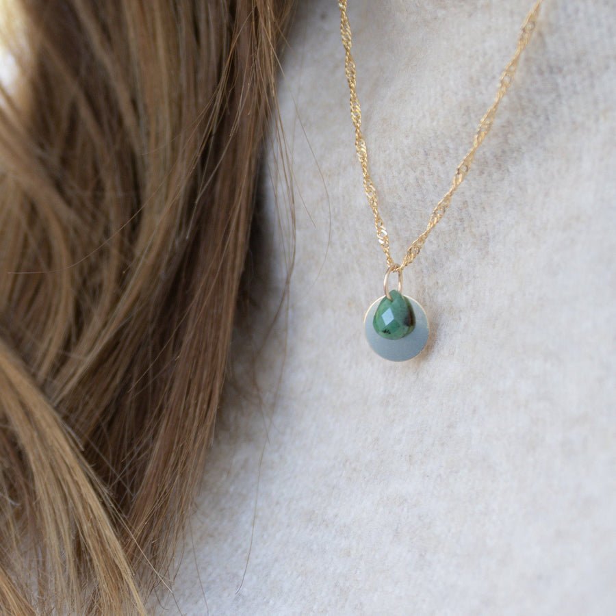 JANA | Collier goutte émeraude - Hipsy