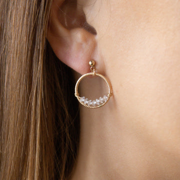 YUI | Boucles d'oreilles cristal de roche - Hipsy